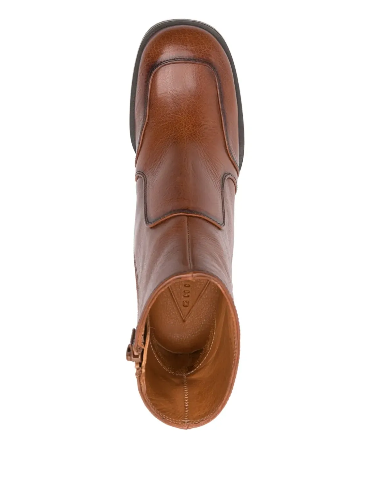 Chie Mihara 75mm leather block-heel ankle boots - Brown - 画像4