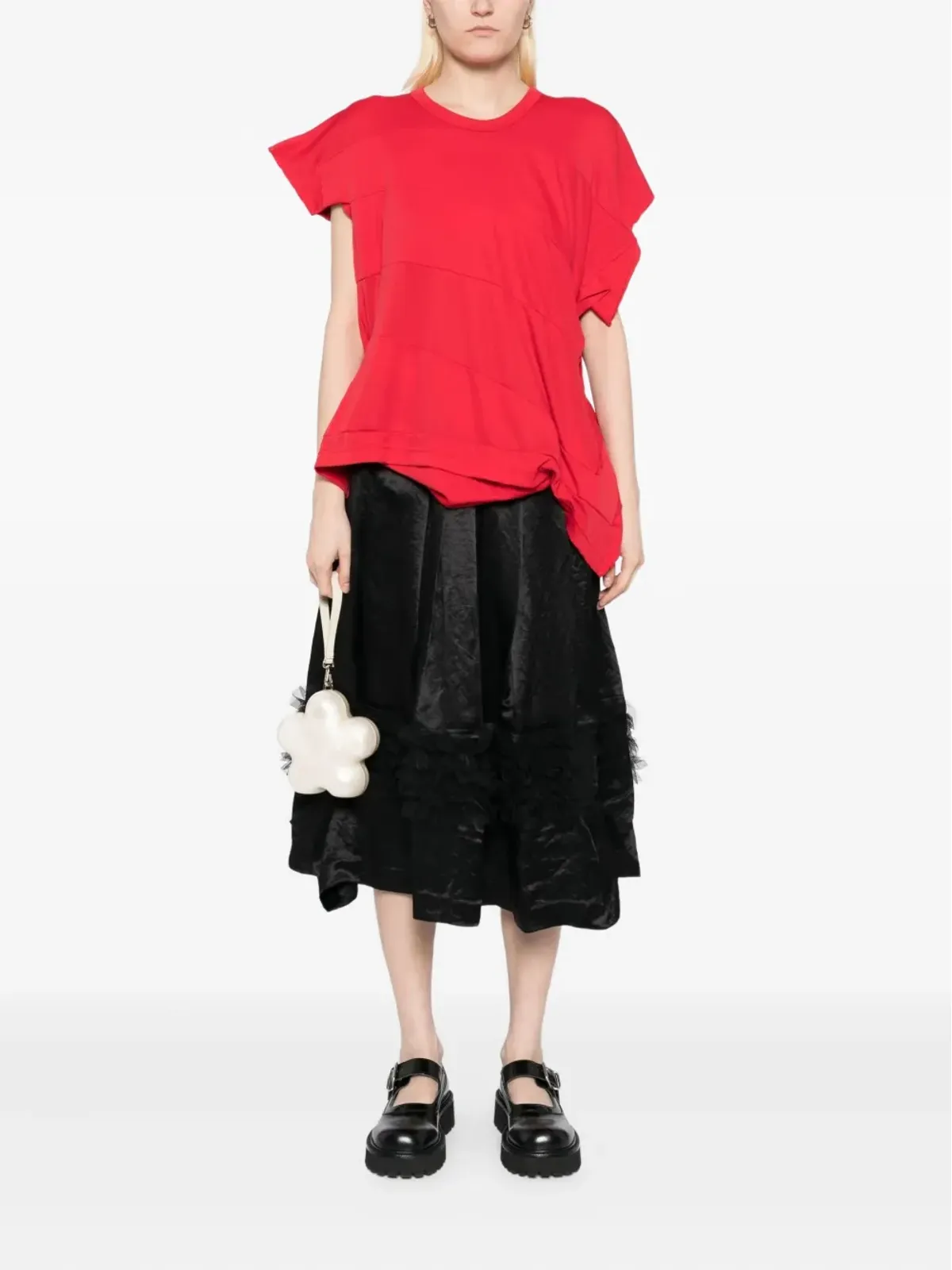 Black Comme Des Garçons ラッフルサテンのスカート - 画像2