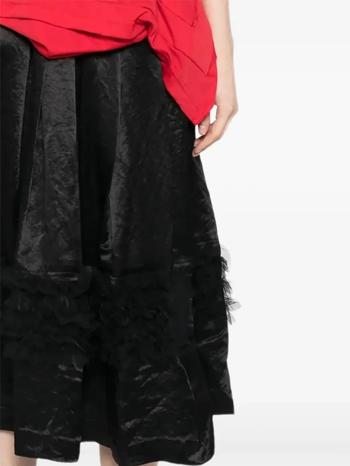 Black Comme Des Garçons ラッフルサテンのスカート - 画像4