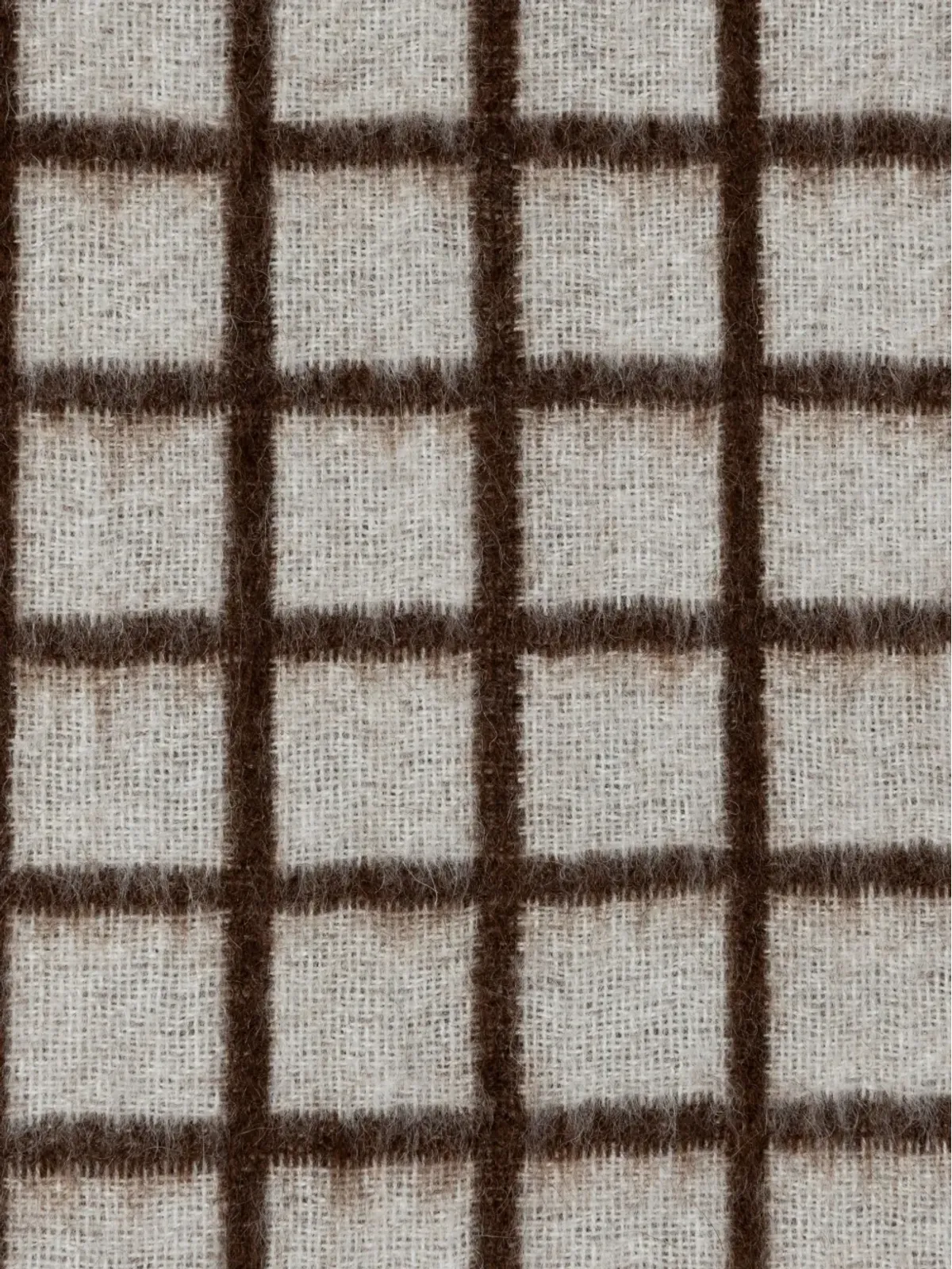 BLACKSAW grid-pattern blanket - Brown - 画像4