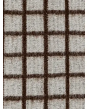 BLACKSAW grid-pattern blanket - Brown - サムネイル4