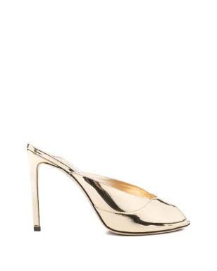 Jimmy Choo ブリジット ピープトゥー・ミュール - ゴールド - サムネイル1