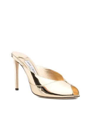 Jimmy Choo ブリジット ピープトゥー・ミュール - ゴールド - サムネイル2