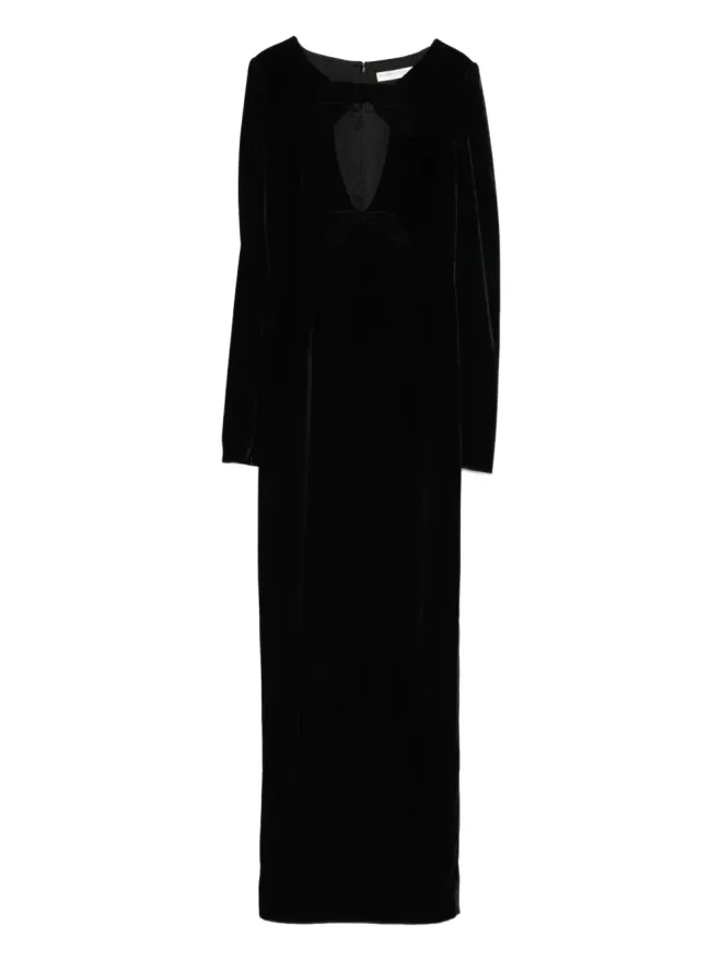 Alessandra Rich Alessandra Rich ボウディテールベルベットガウンの商品画像