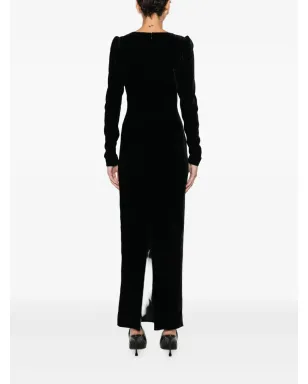 Alessandra Rich ボウディテールベルベットガウン - サムネイル4