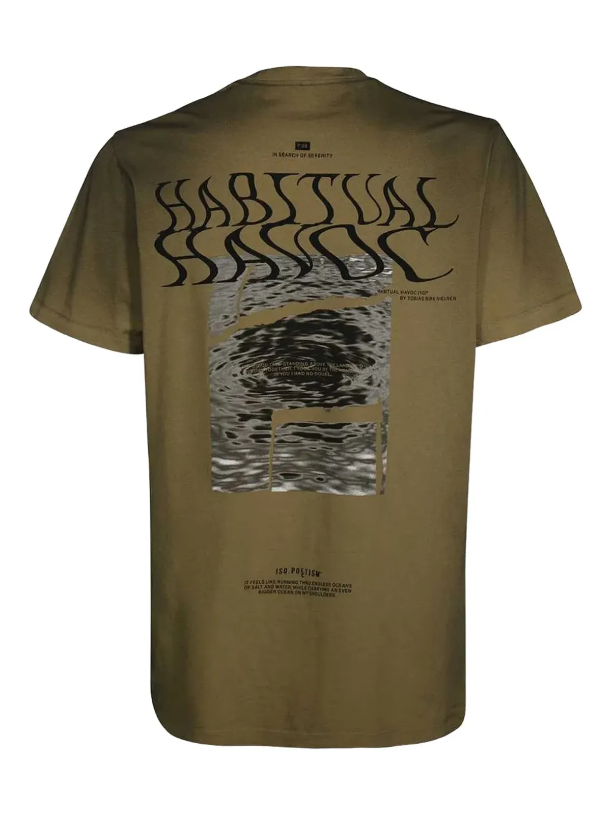 ISO.POETISM リブネックライン マキシプリントTシャツ - 画像2