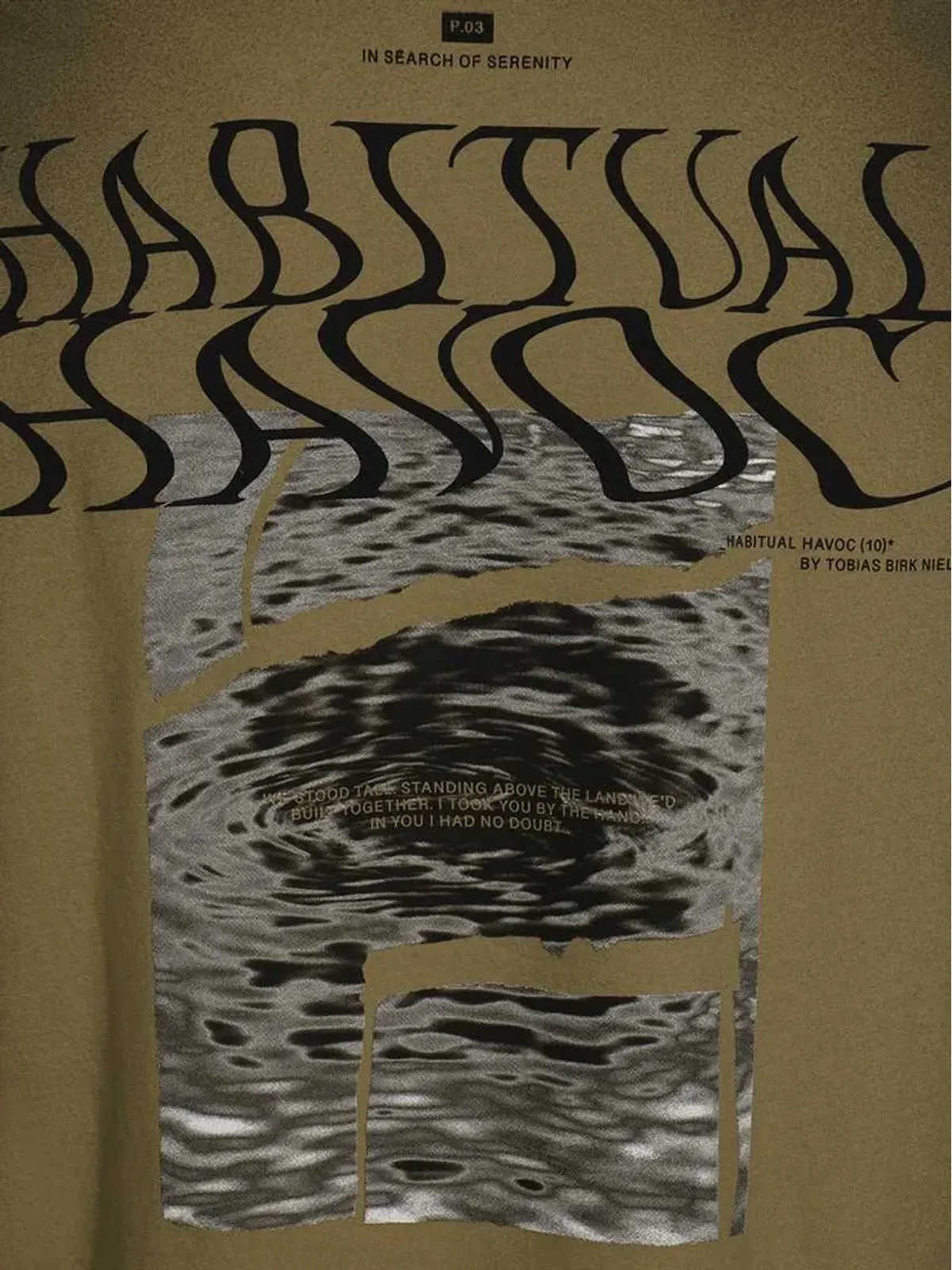 ISO.POETISM リブネックライン マキシプリントTシャツ - 画像4