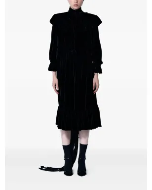 Balenciaga フリル付きレースアップミディドレス ブラック - サムネイル2