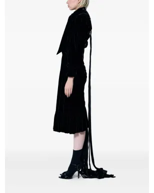 Balenciaga フリル付きレースアップミディドレス ブラック - サムネイル3