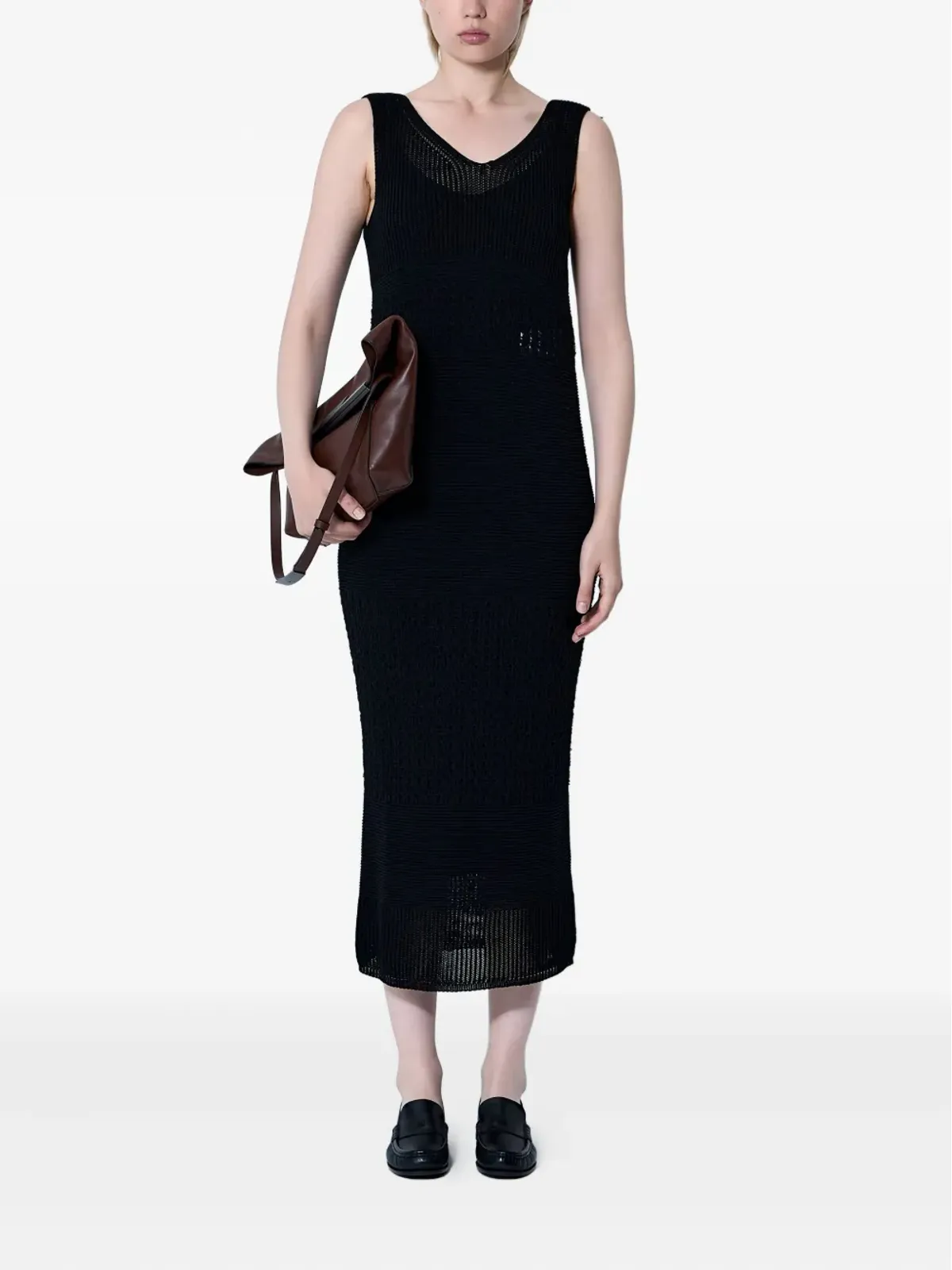 Max Mara Vネック ミディドレス - 画像2