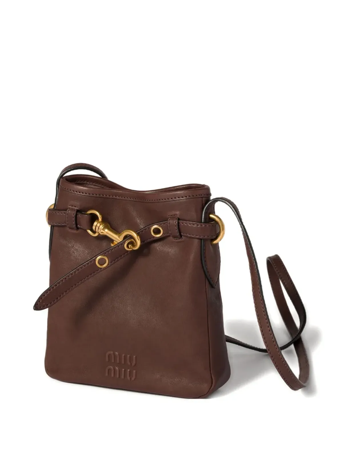 Miu Miu エンボスロゴ レザーポーチ - 画像3
