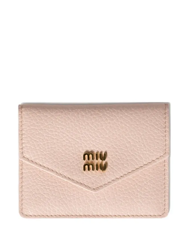 Miu Miu Miu Miu ロゴプレート付きレザー カードホルダー - ピンクの商品画像