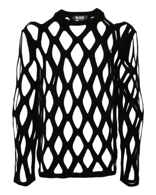 Black Comme Des Garçons メッシュニットスウェットシャツ - サムネイル1
