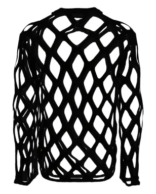 Black Comme Des Garçons メッシュニットスウェットシャツ - サムネイル2