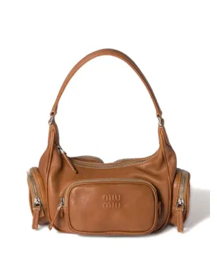 Miu Miu ポケットロゴジップレザーショルダーバッグ - サムネイル3