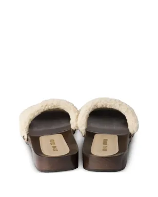 Miu Miu スエード クロッグサンダル - ブラウン - サムネイル3