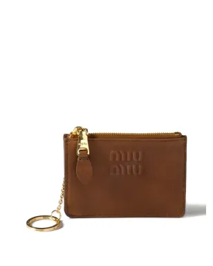 Miu Miu ロゴエンボスレザー カードホルダー ブラウン - サムネイル3