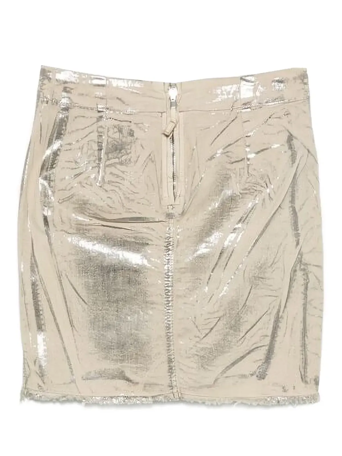 Rick Owens DRKSHDW メタリック フリンジエッジ ミニスカート - 画像2