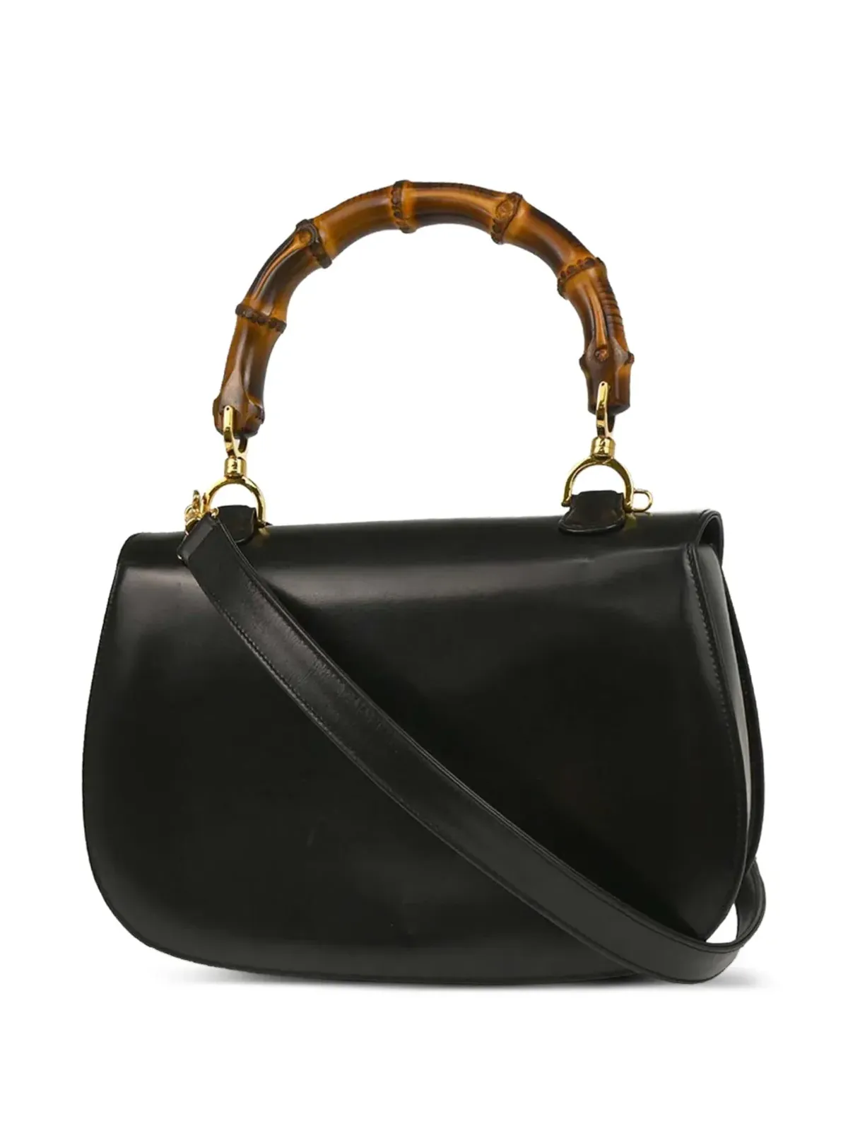 Gucci Pre-Owned 黒の竹製ハンドルのハンドバッグ - 画像2