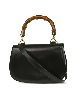 Gucci Pre-Owned 黒の竹製ハンドルのハンドバッグ - サムネイル2