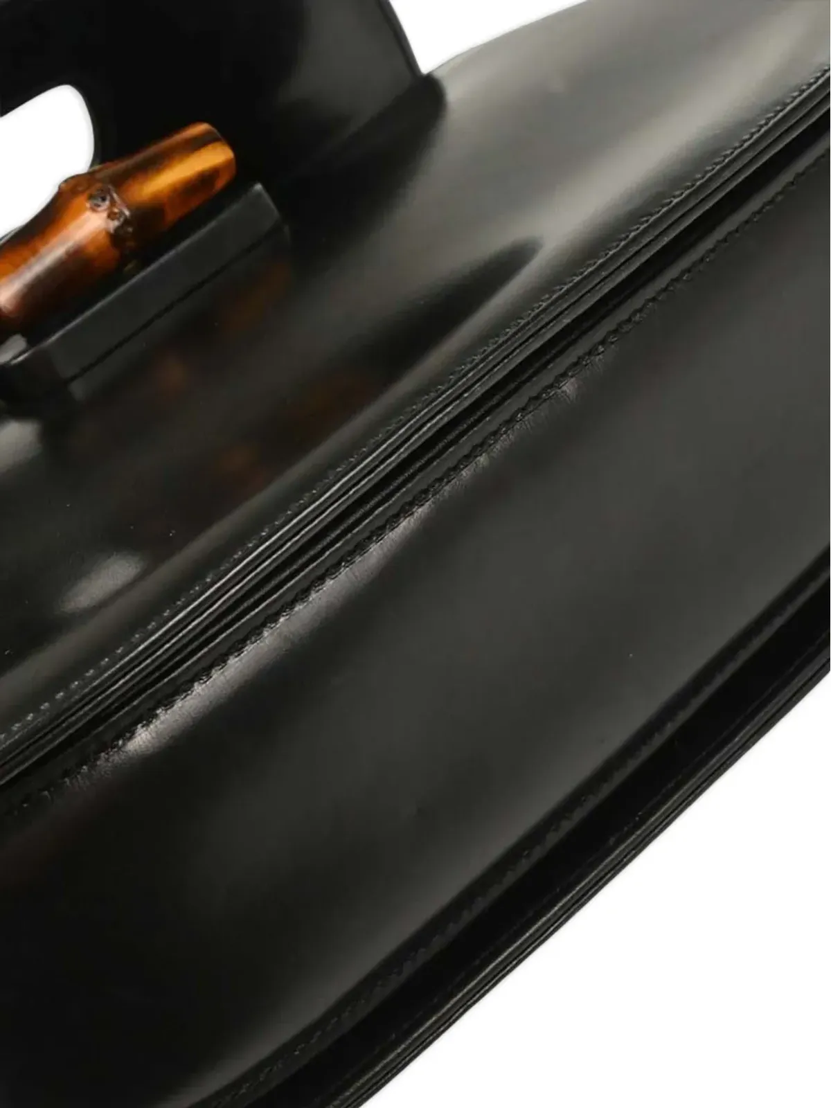 Gucci Pre-Owned 黒の竹製ハンドルのハンドバッグ - 画像4