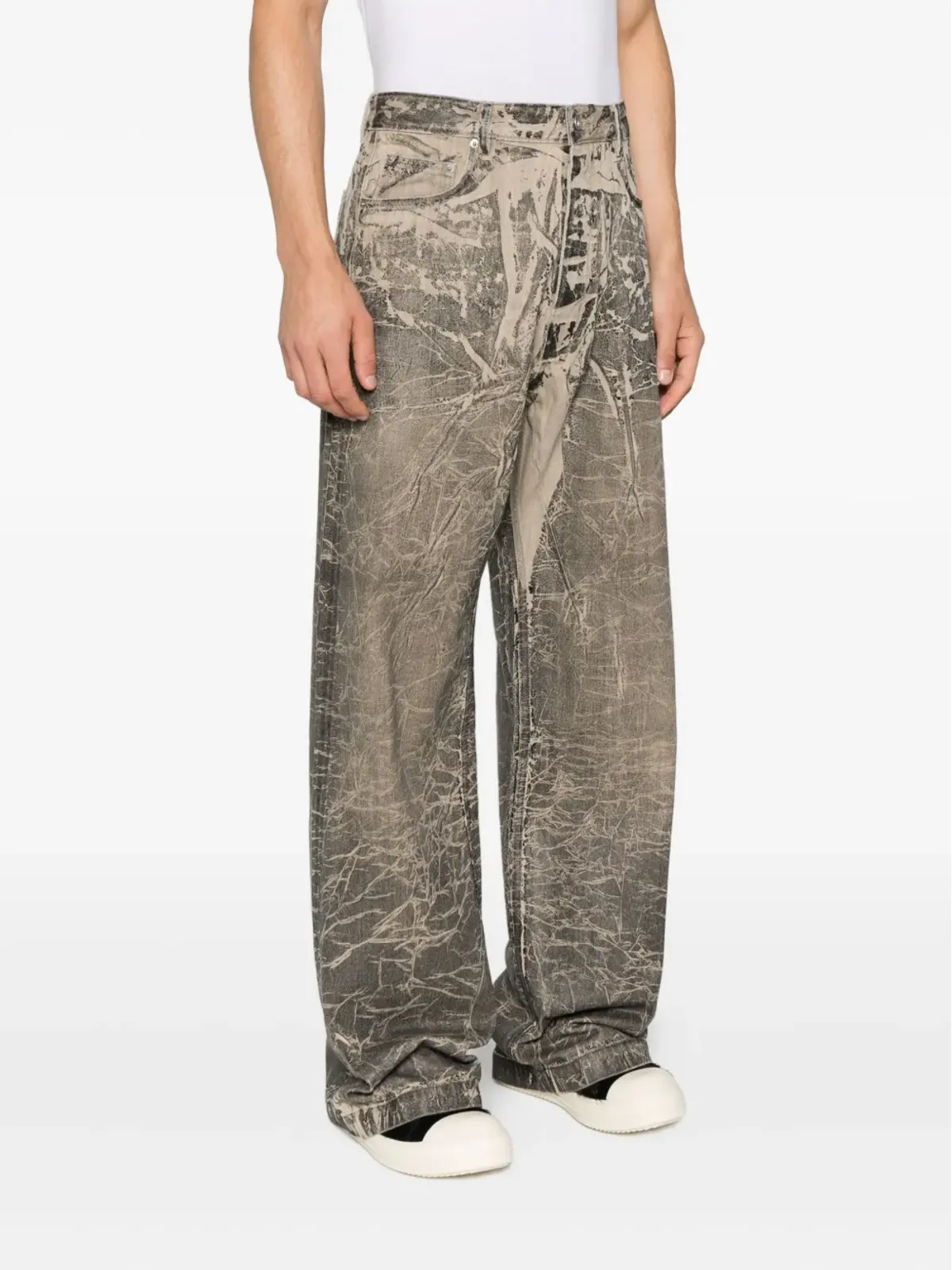 Rick Owens DRKSHDW ダメージ加工コットンジーンズ - 画像3