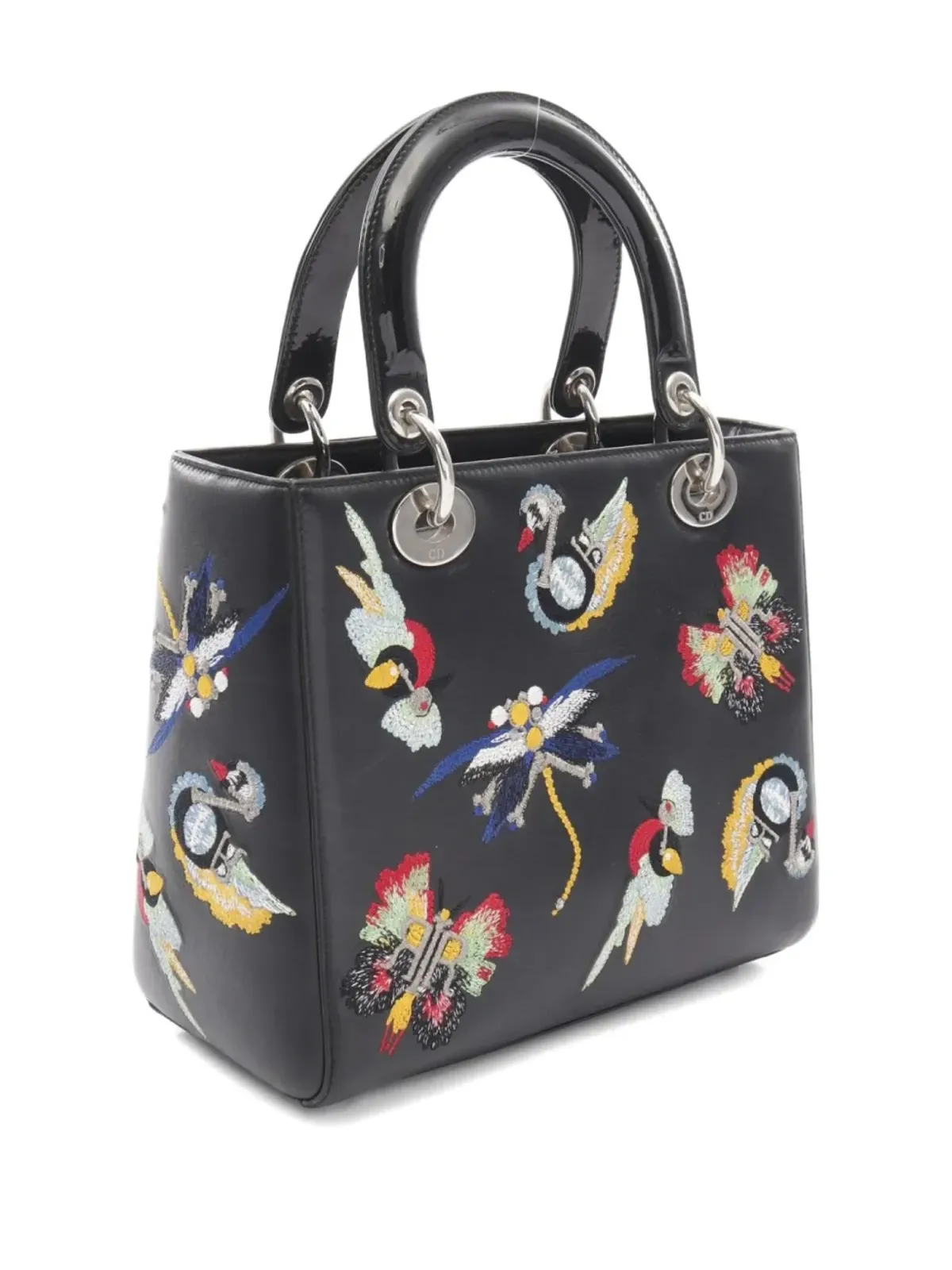 Christian Dior Vintage レディディオール 2ウェイ エナメル刺繍 ハンドバッグ - ブラック - 画像2