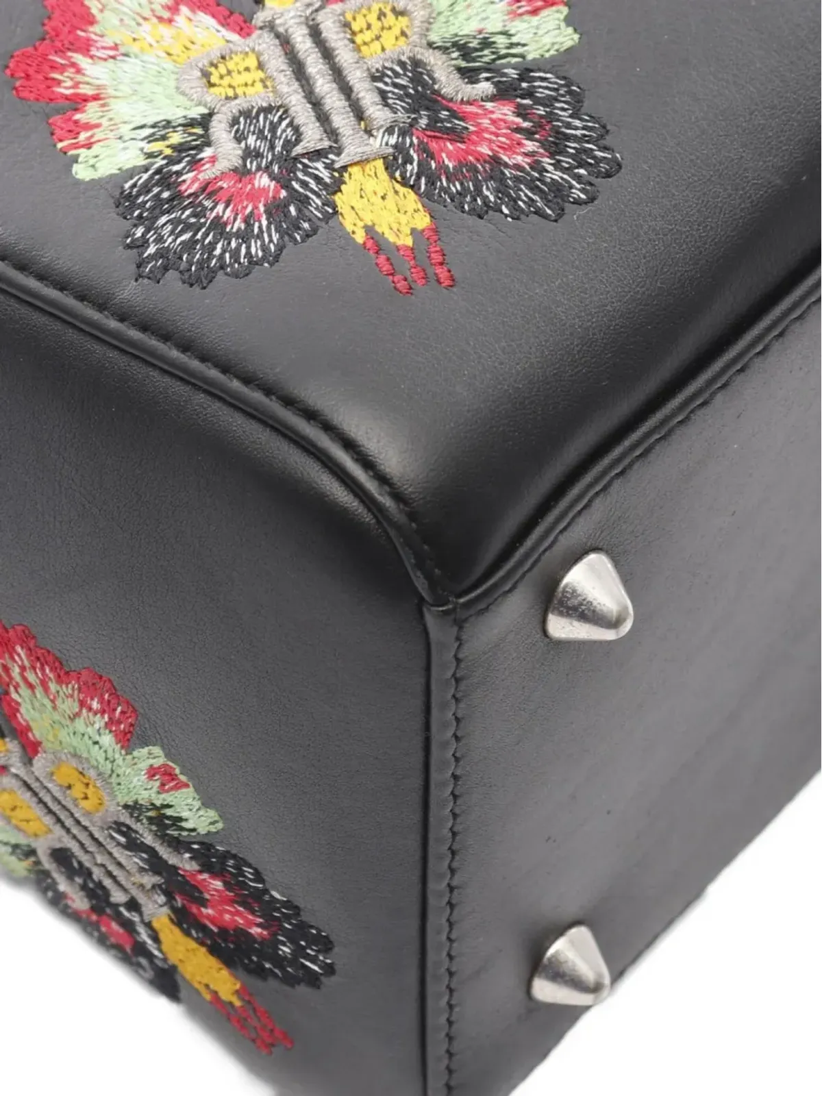 Christian Dior Vintage レディディオール 2ウェイ エナメル刺繍 ハンドバッグ - ブラック - 画像3