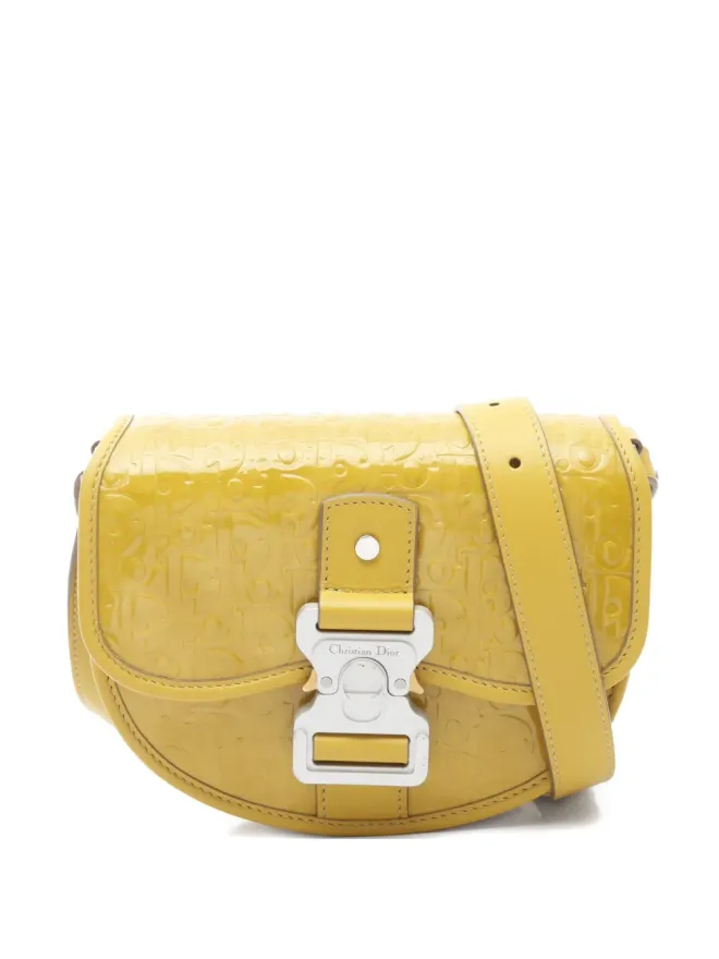 Christian Dior Pre-Owned Christian Dior ビンテージ Gallop Oblique パテントレザー ショルダーバッグ イエローの商品画像