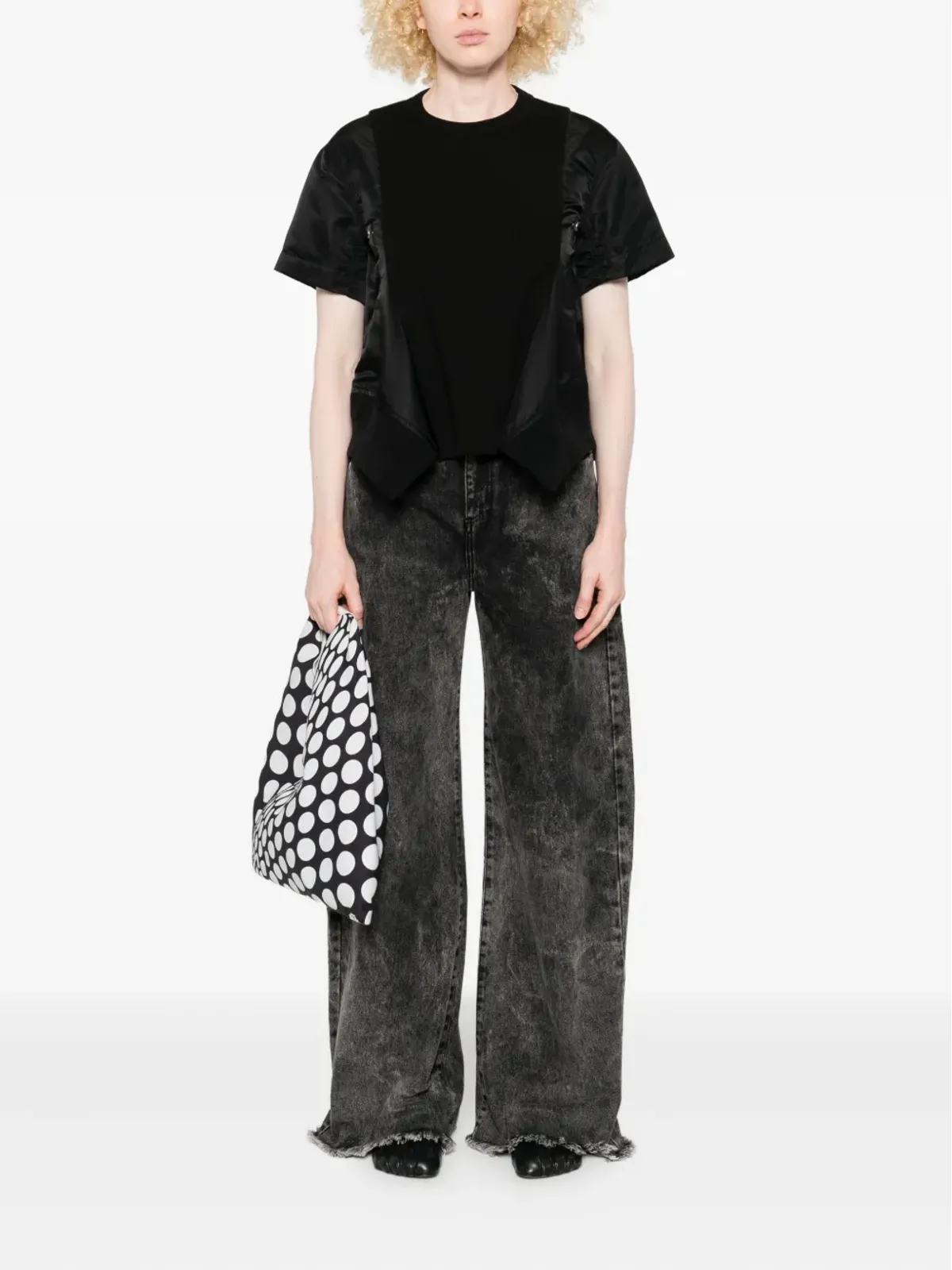 sacai ボンバー・ディテール コットンTシャツ - 画像2
