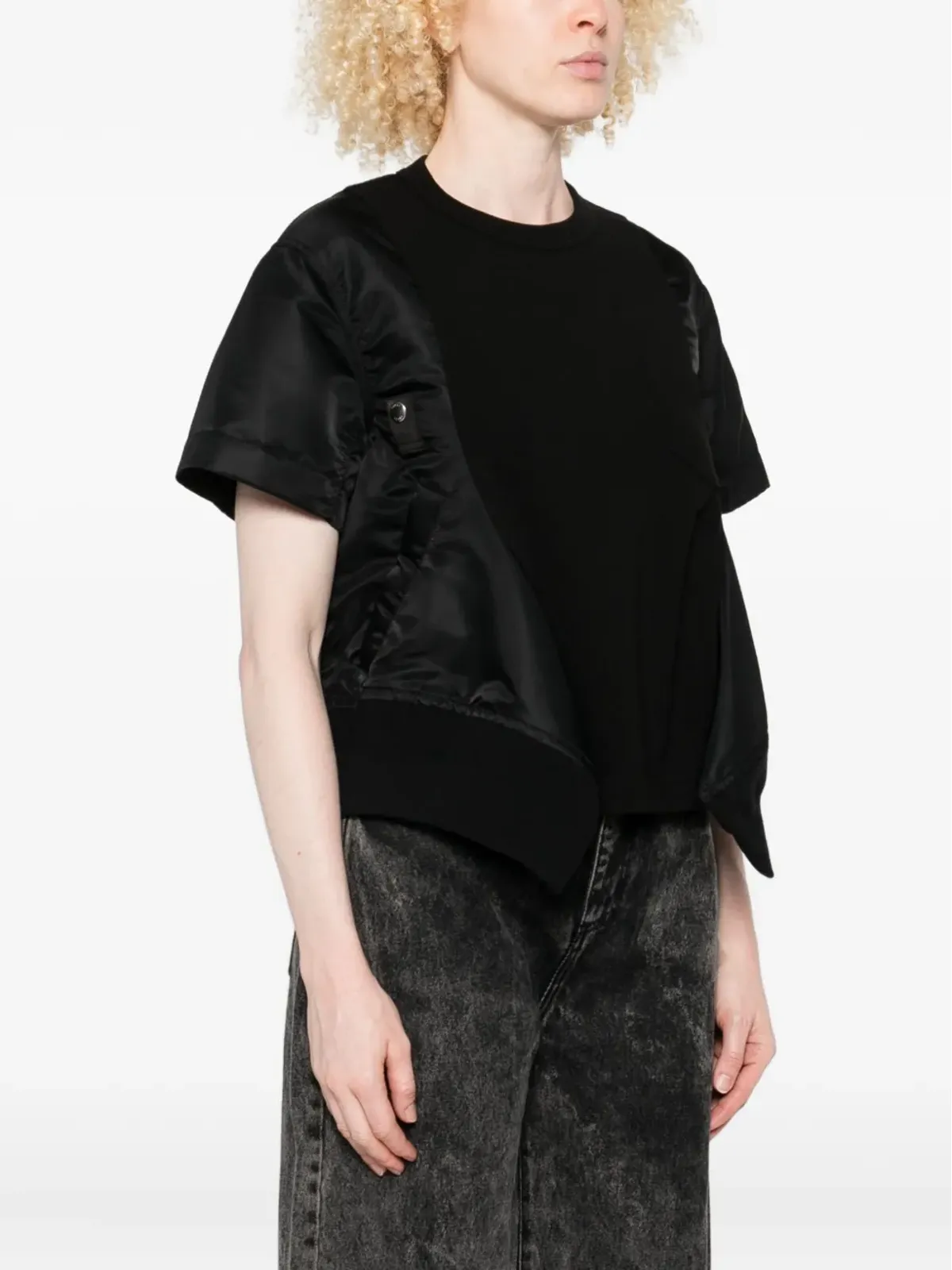 sacai ボンバー・ディテール コットンTシャツ - 画像3