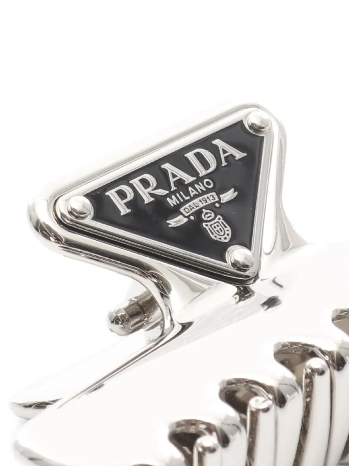 Prada Pre-Owned 三角ロゴ ヘアクリップ - 画像4