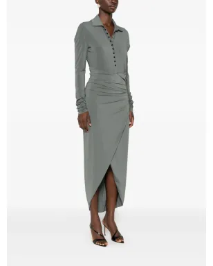 Alberta Ferretti ドレープジャージードレス - サムネイル3