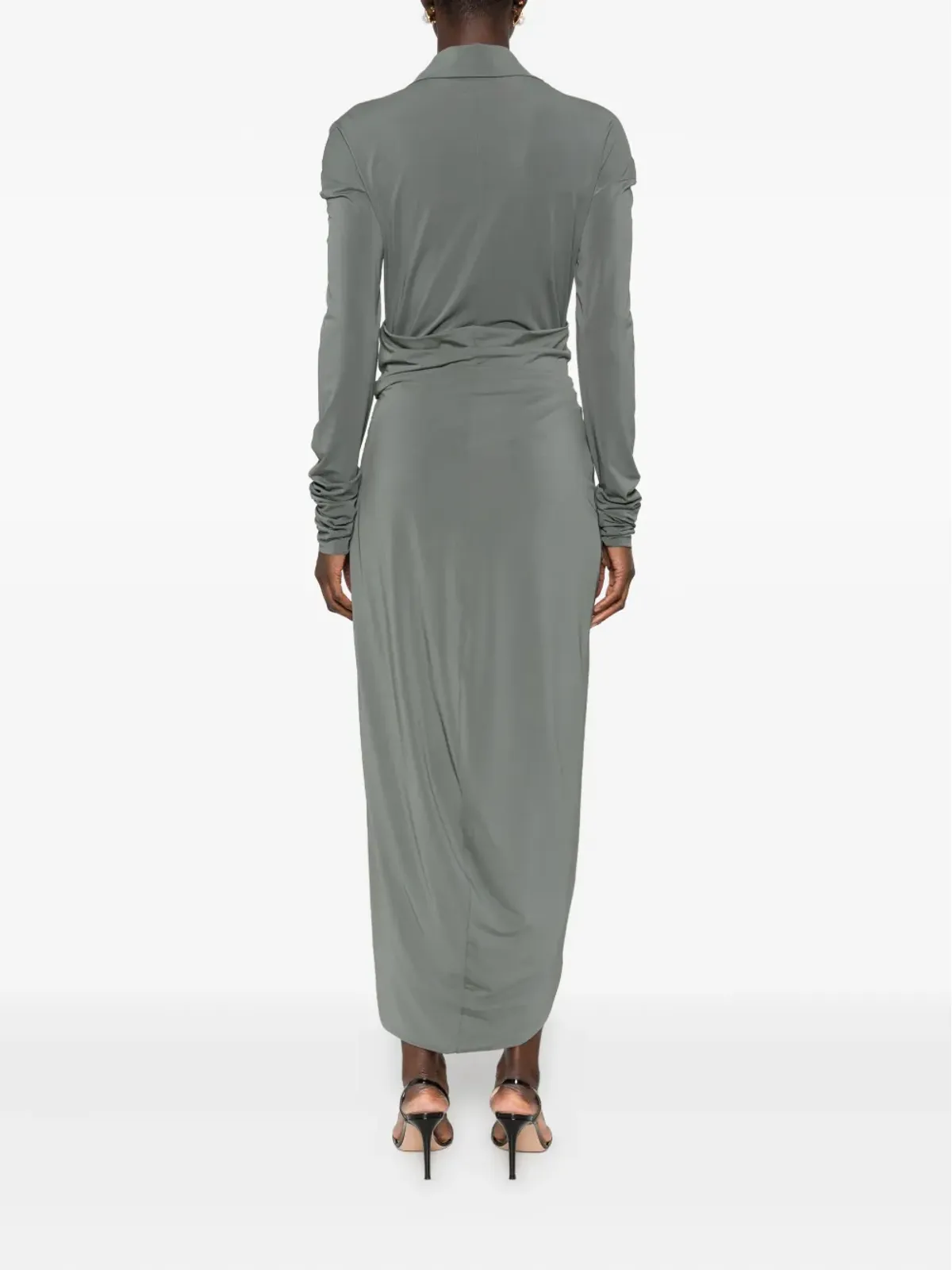 Alberta Ferretti ドレープジャージードレス - 画像4