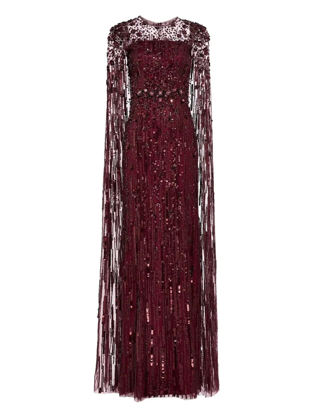 Jenny Packham Ruby sequin-embellished cape maxi dress - 画像1