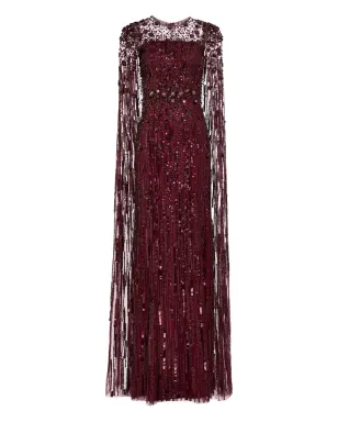 Jenny Packham Ruby sequin-embellished cape maxi dress - サムネイル1
