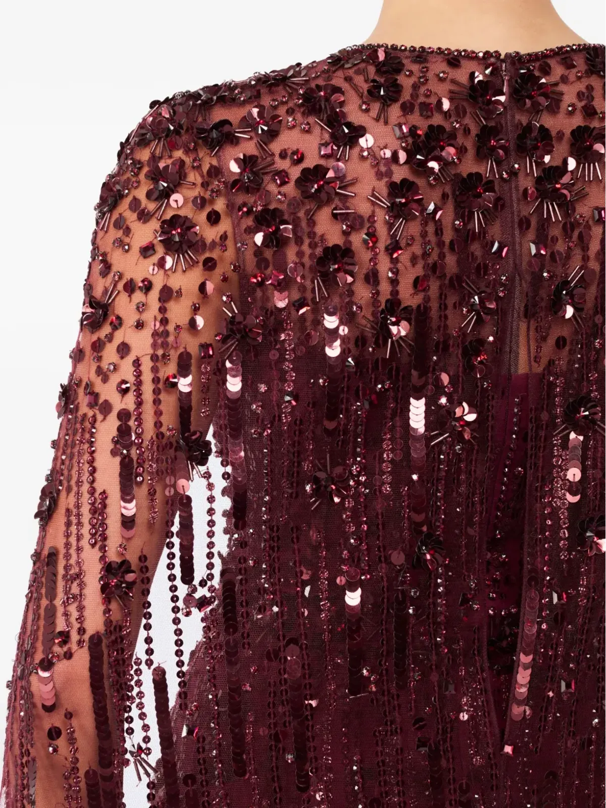 Jenny Packham Ruby sequin-embellished cape maxi dress - 画像5
