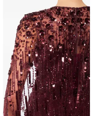 Jenny Packham Ruby sequin-embellished cape maxi dress - サムネイル5