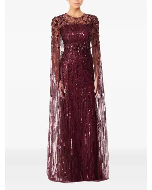 Jenny Packham Ruby sequin-embellished cape maxi dress - サムネイル2