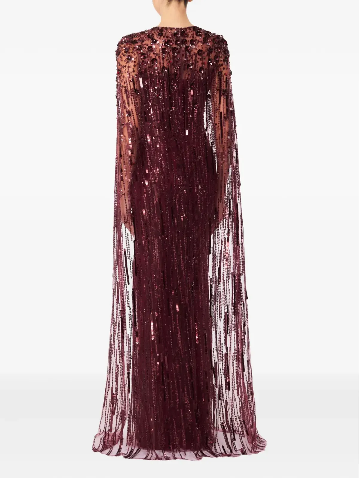 Jenny Packham Ruby sequin-embellished cape maxi dress - 画像3