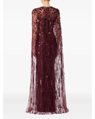 Jenny Packham Ruby sequin-embellished cape maxi dress - サムネイル3