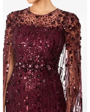 Jenny Packham Ruby sequin-embellished cape maxi dress - サムネイル4