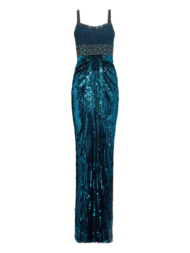Jenny Packham Jenny Packham Only You embellished-sequin maxi dress - Blueの商品画像