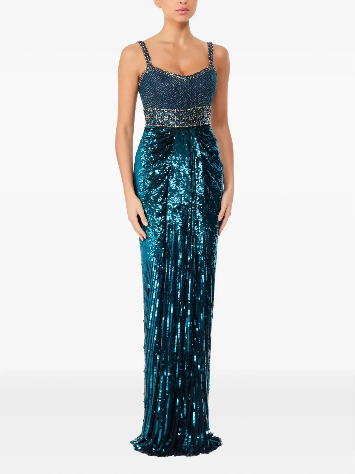 Jenny Packham Only You embellished-sequin maxi dress - Blue - 画像2