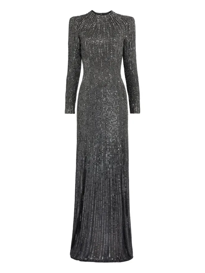 Jenny Packham Jenny Packham ローリー スパンコール装飾 長袖マキシドレスの商品画像