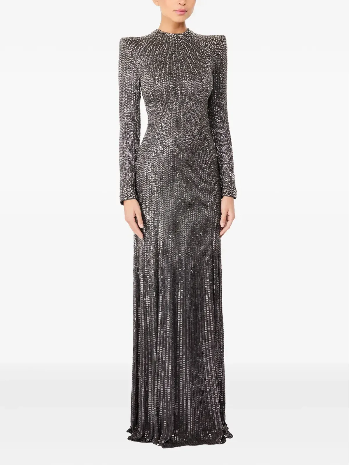 Jenny Packham ローリー スパンコール装飾 長袖マキシドレス - 画像2