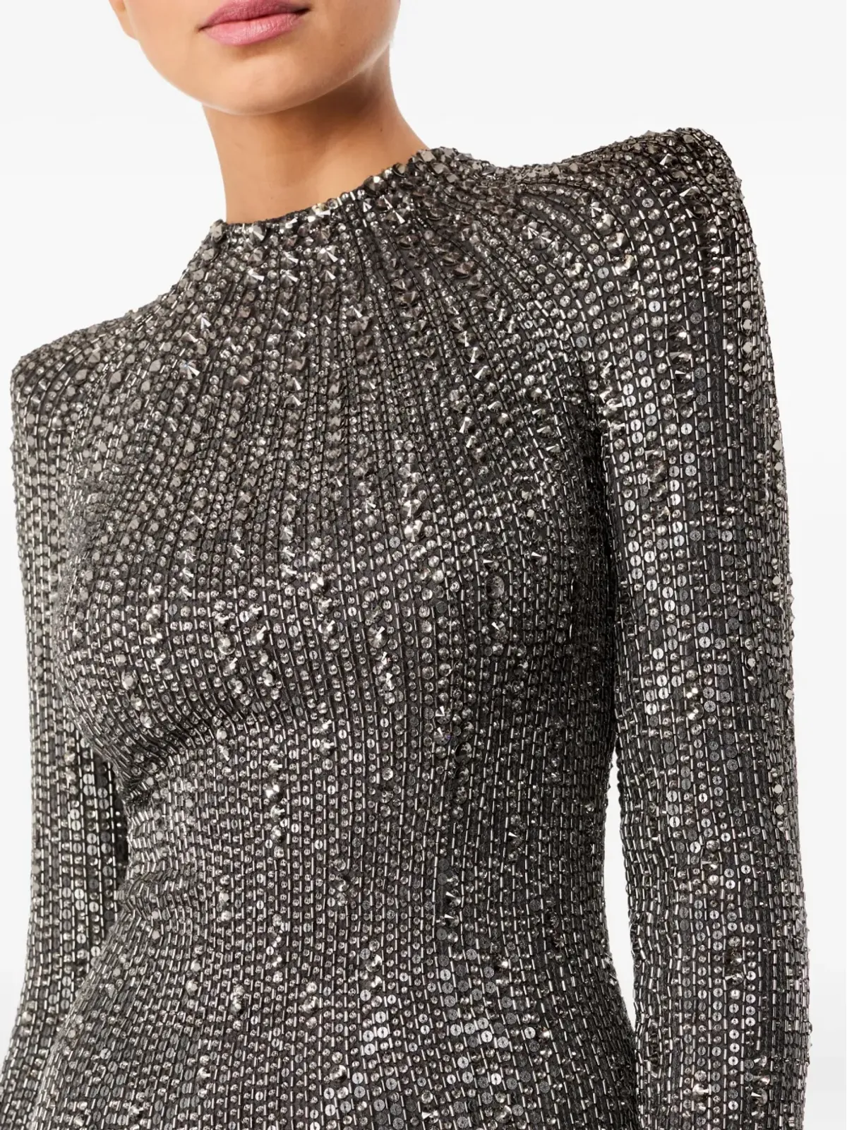 Jenny Packham ローリー スパンコール装飾 長袖マキシドレス - 画像4