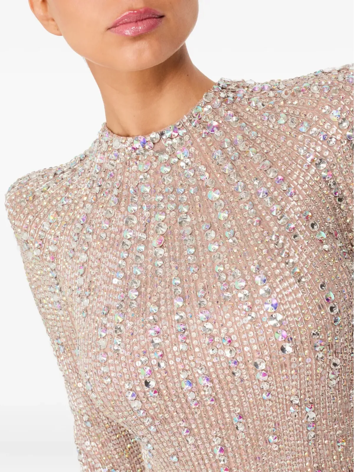Jenny Packham ローリー装飾のモックネック・マキシドレス - 画像5
