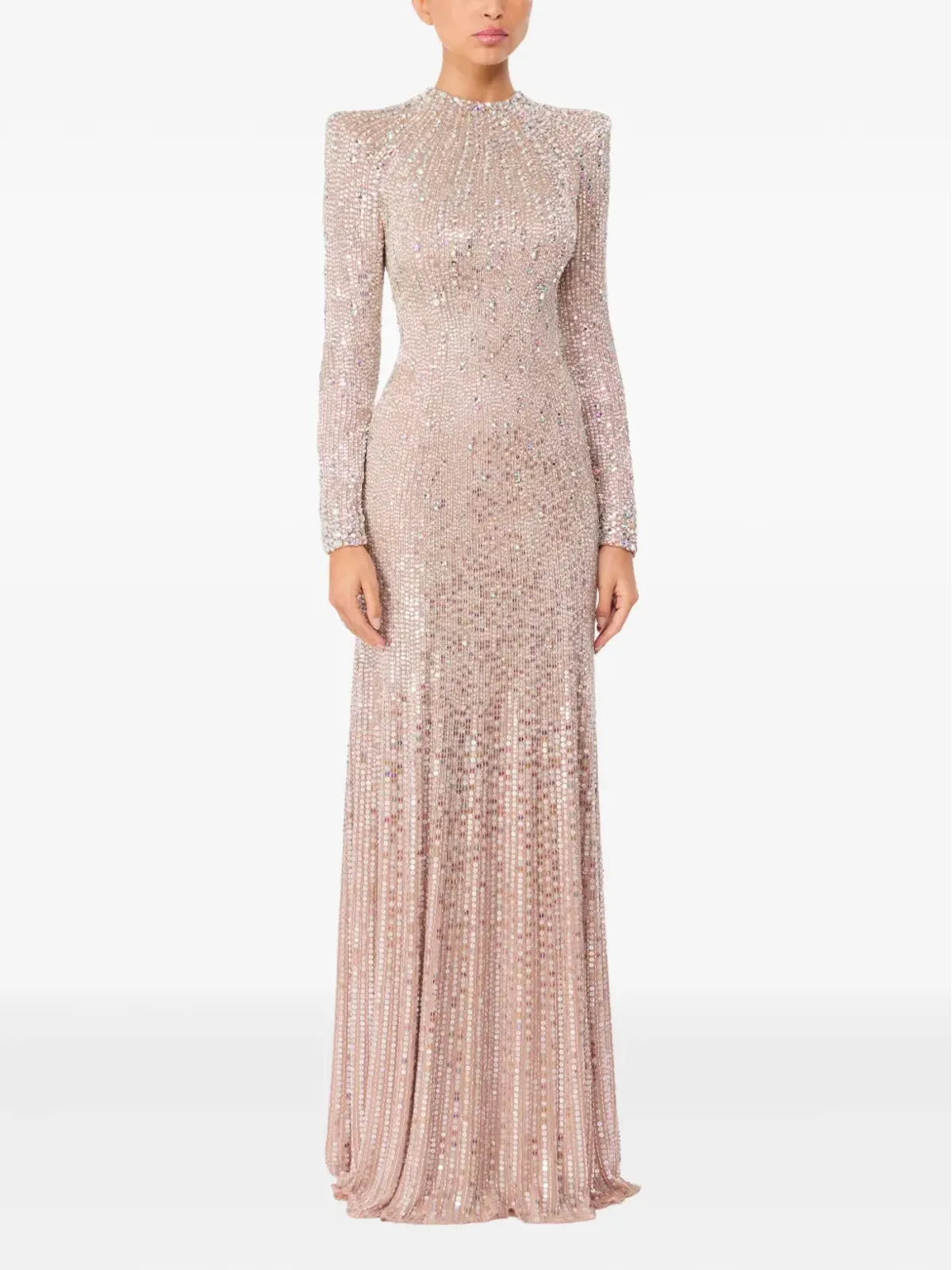 Jenny Packham ローリー装飾のモックネック・マキシドレス - 画像2