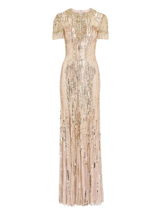 Jenny Packham Jenny Packham Nova スパンコール装飾付きキー・ホールネック マキシドレスの商品画像